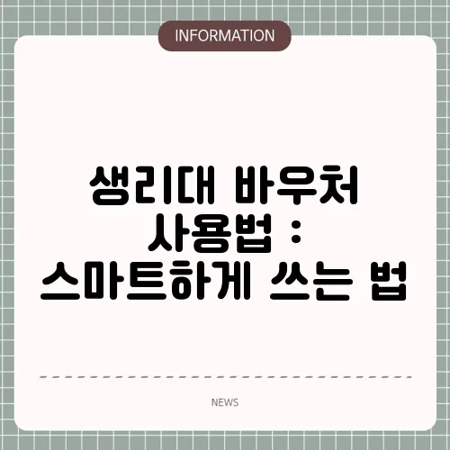 생리대 바우처 사용법 : 스마트하게 쓰는 법
