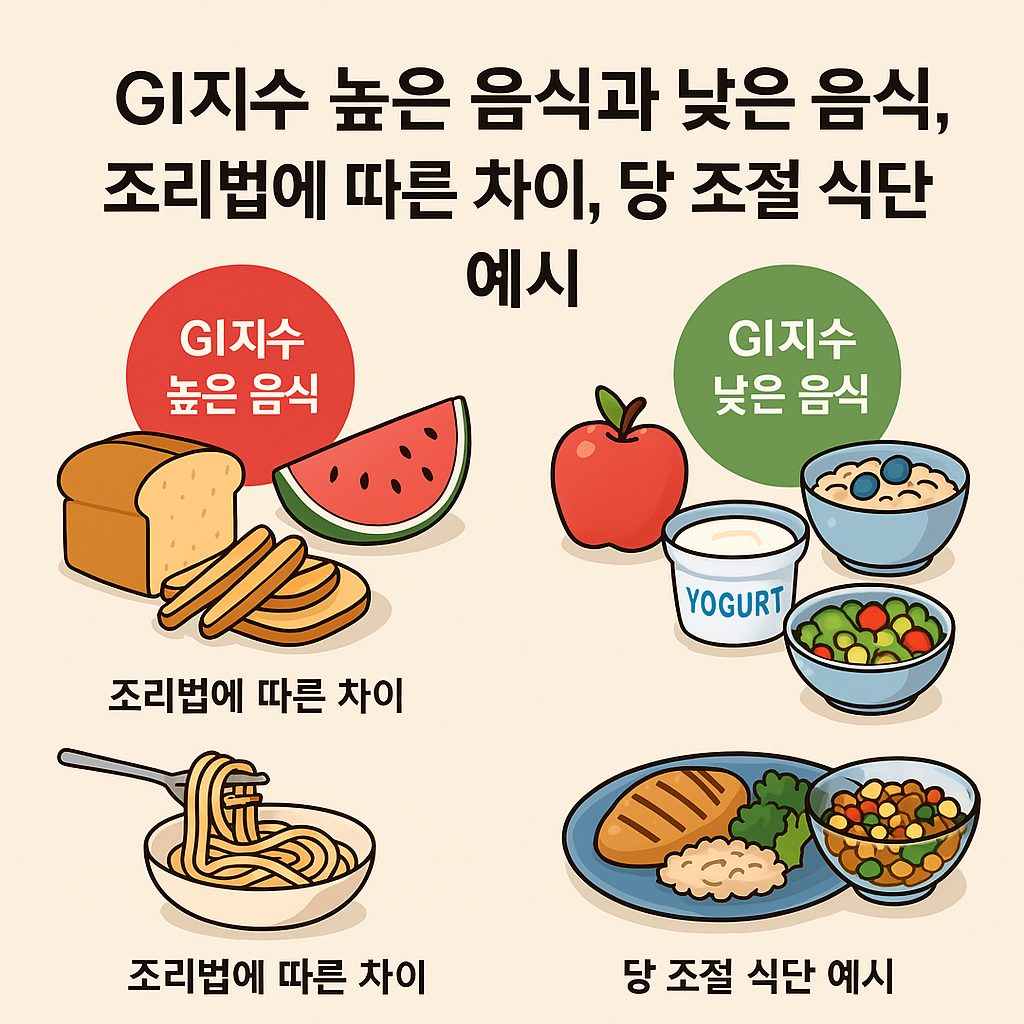 GI지수, 조리법, 식단에시