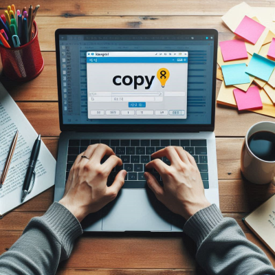 웹사이트에서 copy 버튼을 클릭하는 장면
