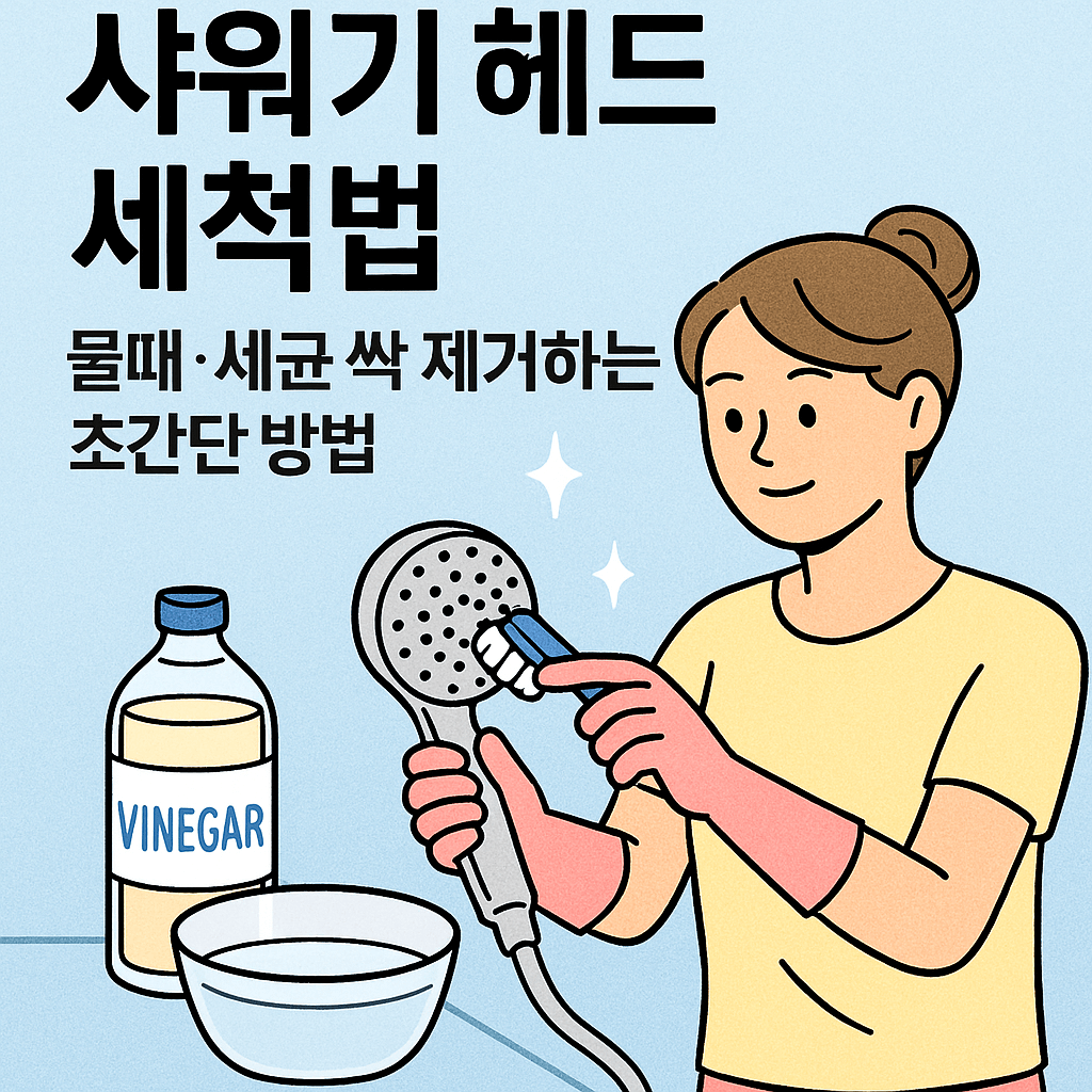 샤워기 세척 모습