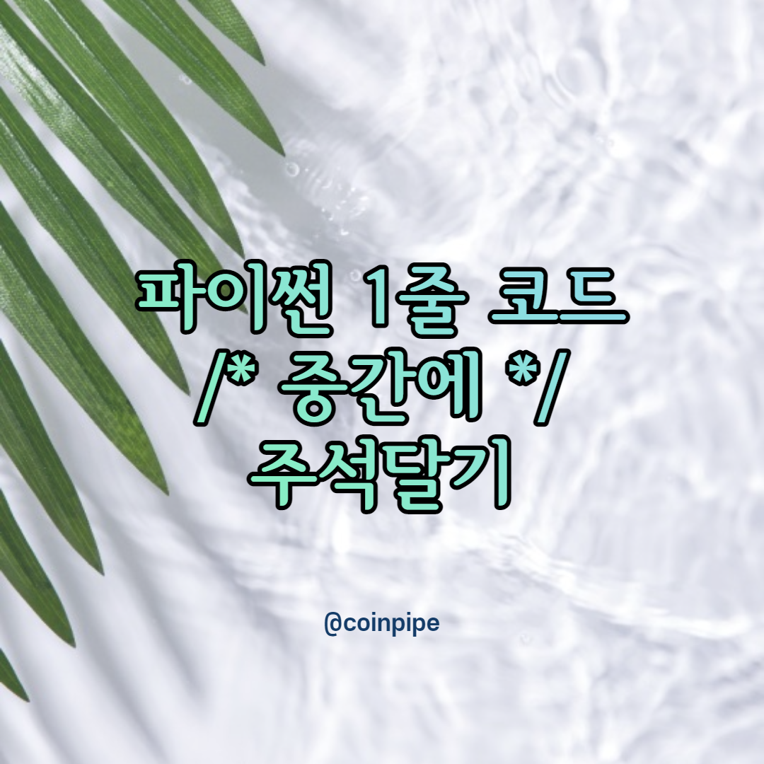  파이썬 1줄 코드 중간에 주석 달기