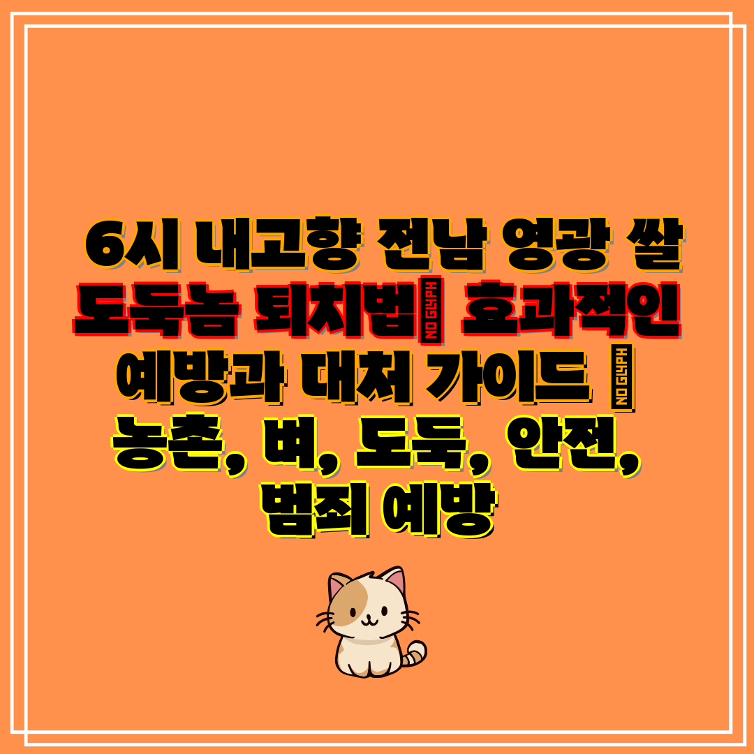  6시 내고향 전남 영광 쌀 도둑놈 퇴치법 효과적인 예