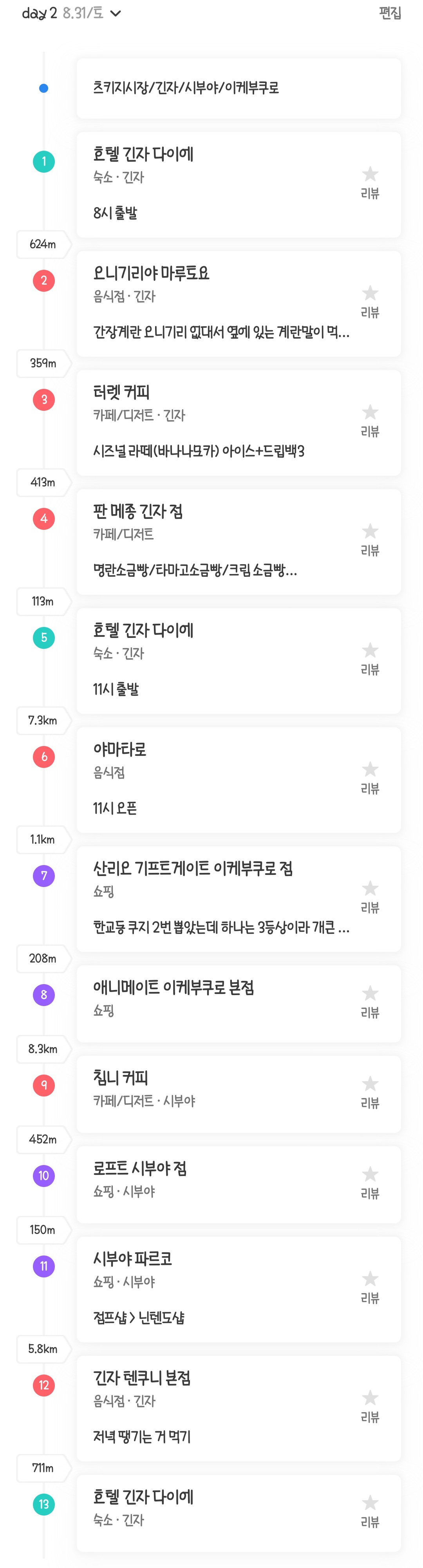 도쿄 여행 계획 2일차