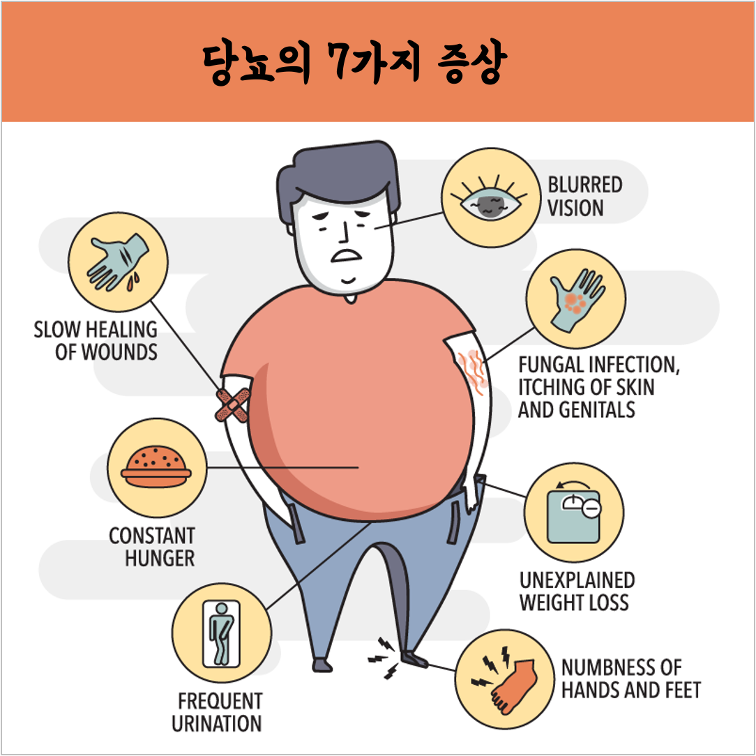  '당뇨' 전조 증상 (잦은 소변, 극심한 허기) 및 혈당 정상 수치