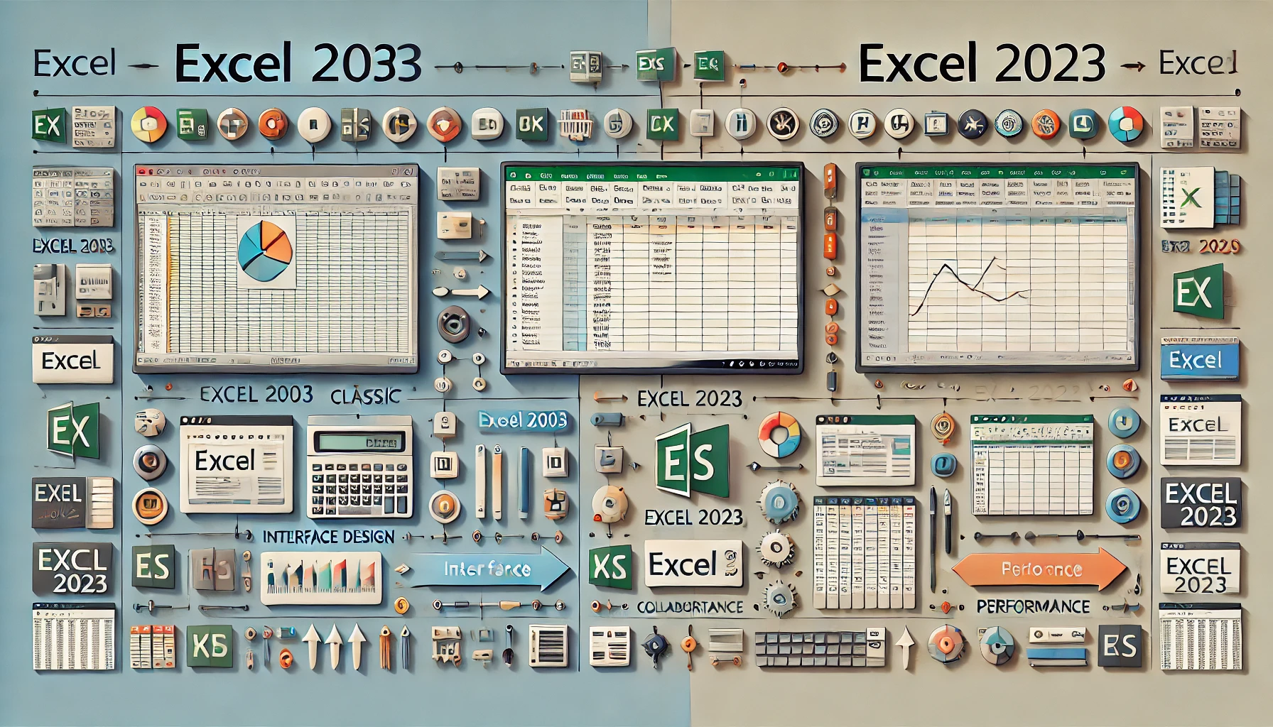 엑셀 2003과 엑셀 2023