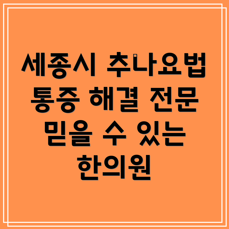 세종시 소정면 추나요법