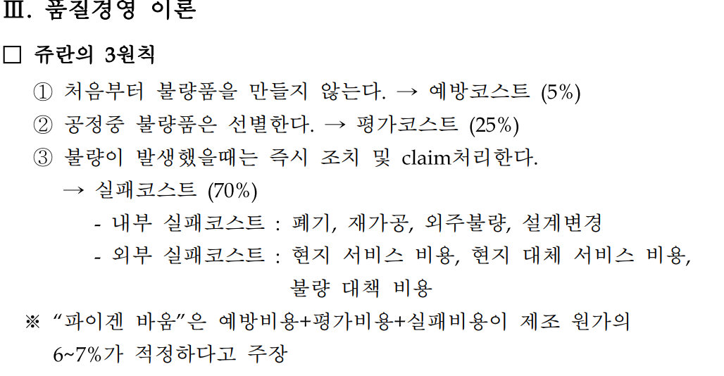  품질경영 이론