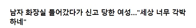  보배드림에서 나온 남자 화장실 무단출입했다가 경찰 신고 당한 한녀 레전드 썰