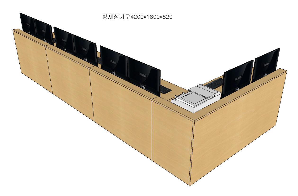 방재실 가구 4200-1800-820, 상황실 가구, 경호실 가구, 광교 오피스텔 9