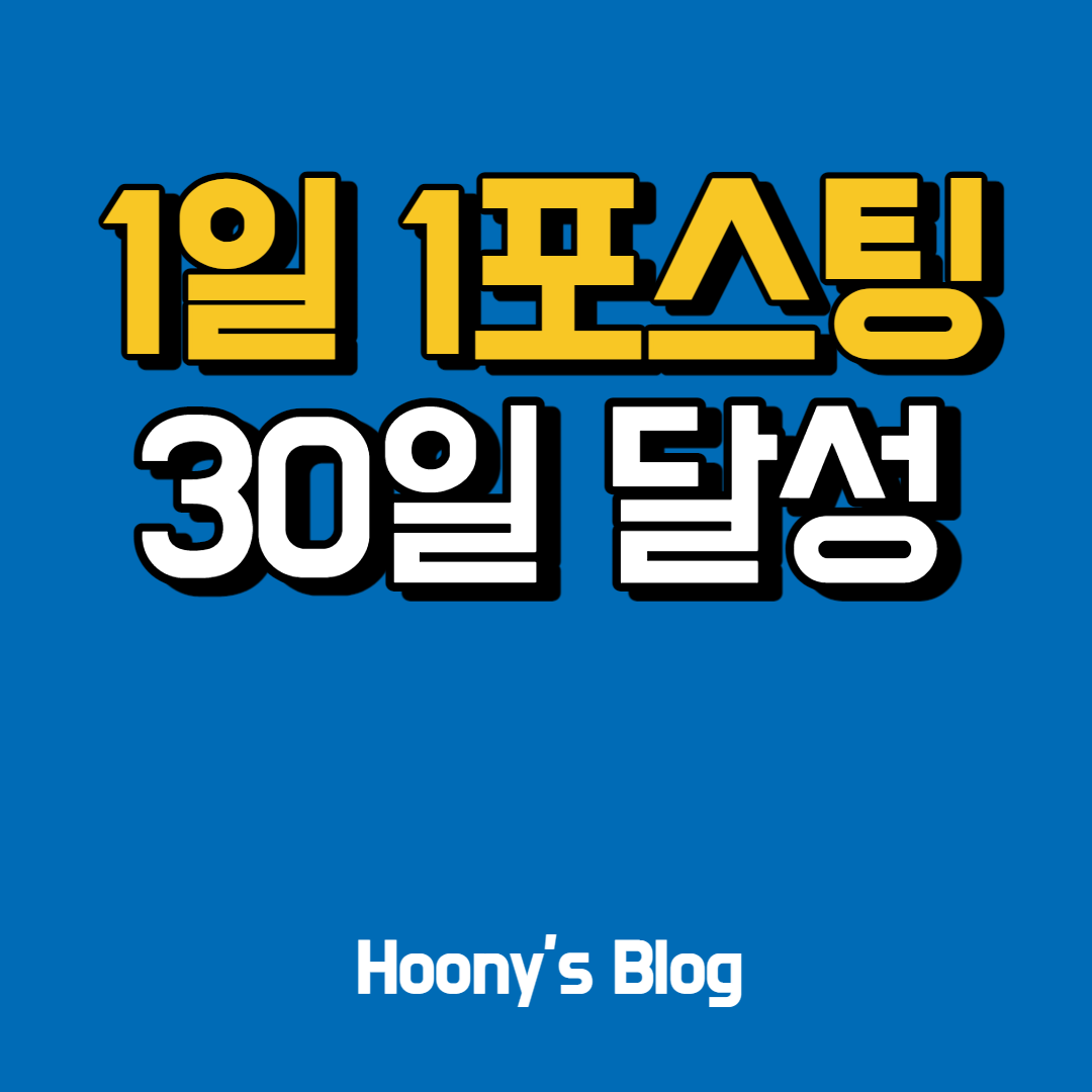  1일 1포스팅 30일째 진행중입니다