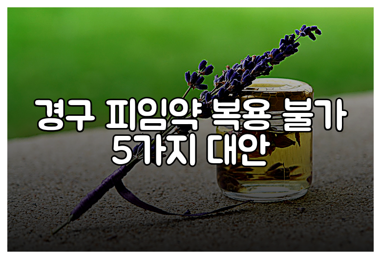 경구 피임약 복용 불가 5가지 대안