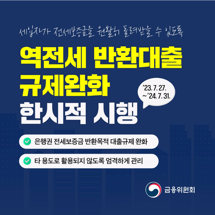 역전세 난에 대처하는 방법&#44; 전세보증금 반환대출 규제완화 알아보기