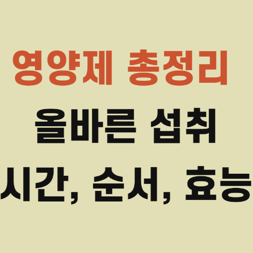  영양제 먹는 순서 [종류와 기능, 권장섭취량 상세소개]