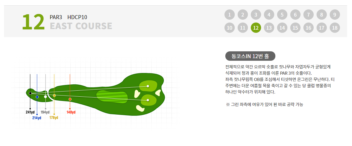 레이크사이드CC-동코스-12번홀