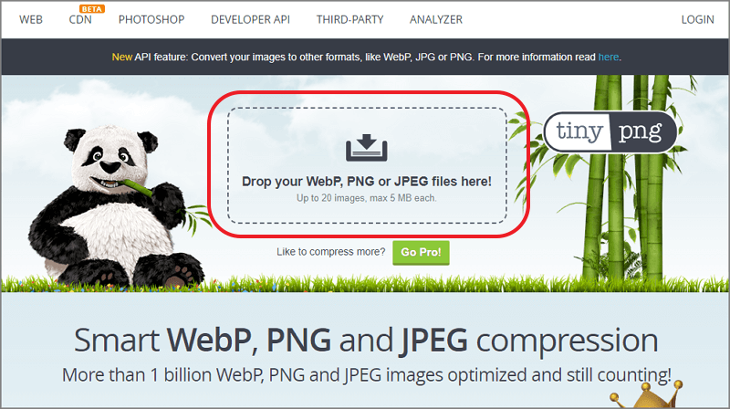 TinyPNG 이미지 압축 사이트(WebP&#44; PNG&#44; JPEG 압축 가능)