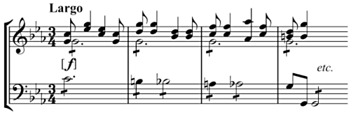 Lament bass, Vivaldi's motet 'O qui terraeque serenitas'