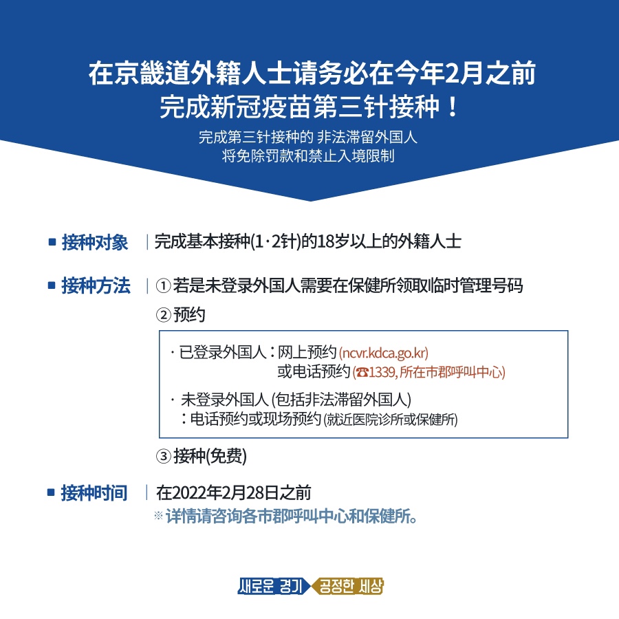 백신 3차 접종 안내 경기도내 외국인 코로나19 3
