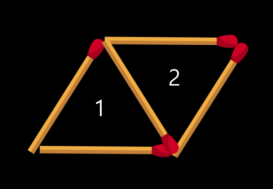 성냥 1개만 추가해 4개의 삼각형을 만드세요! 맞추는 사람 IQ130 이상