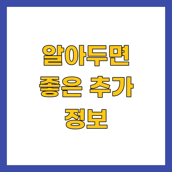 알아두면 좋은 추가 정보