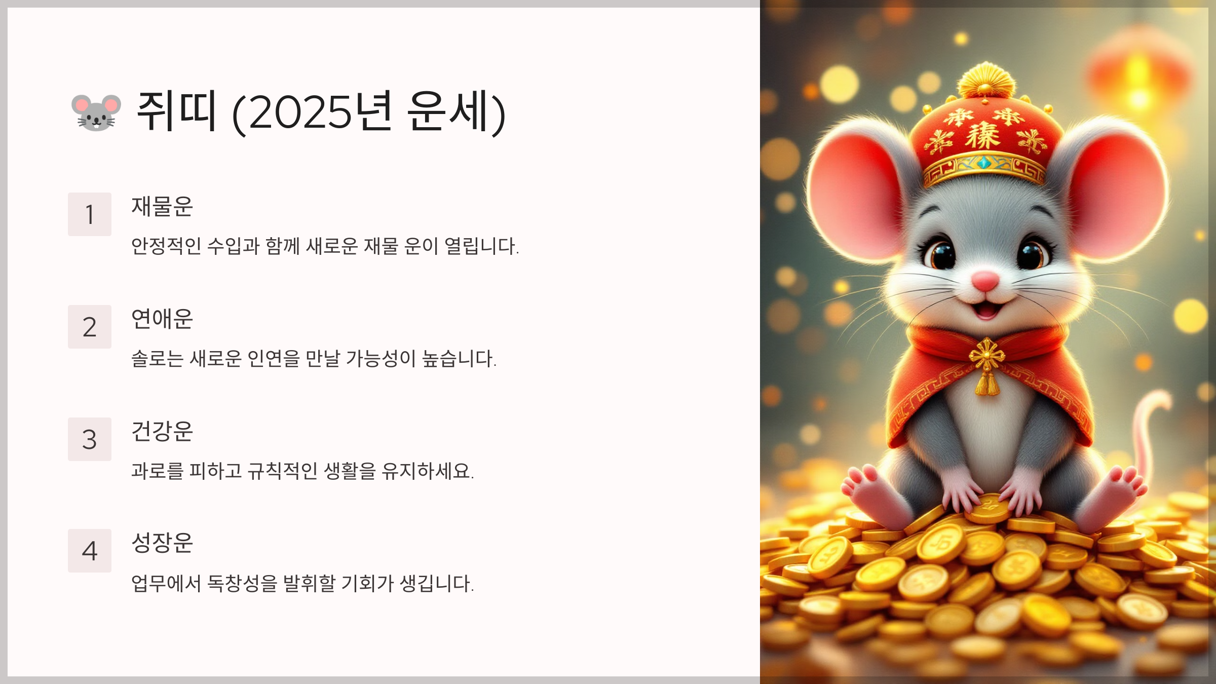 2025년 새해 을사년 띠별 무료 운세 보기! 🌟