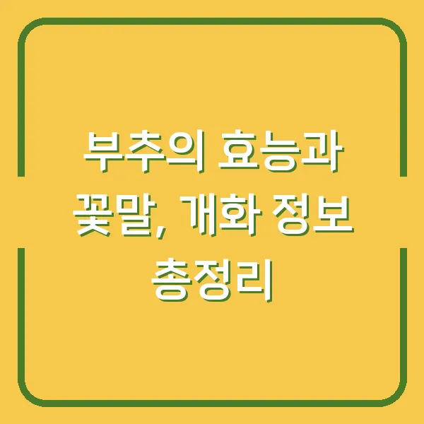 부추의 효능과 꽃말, 개화 정보 총정리