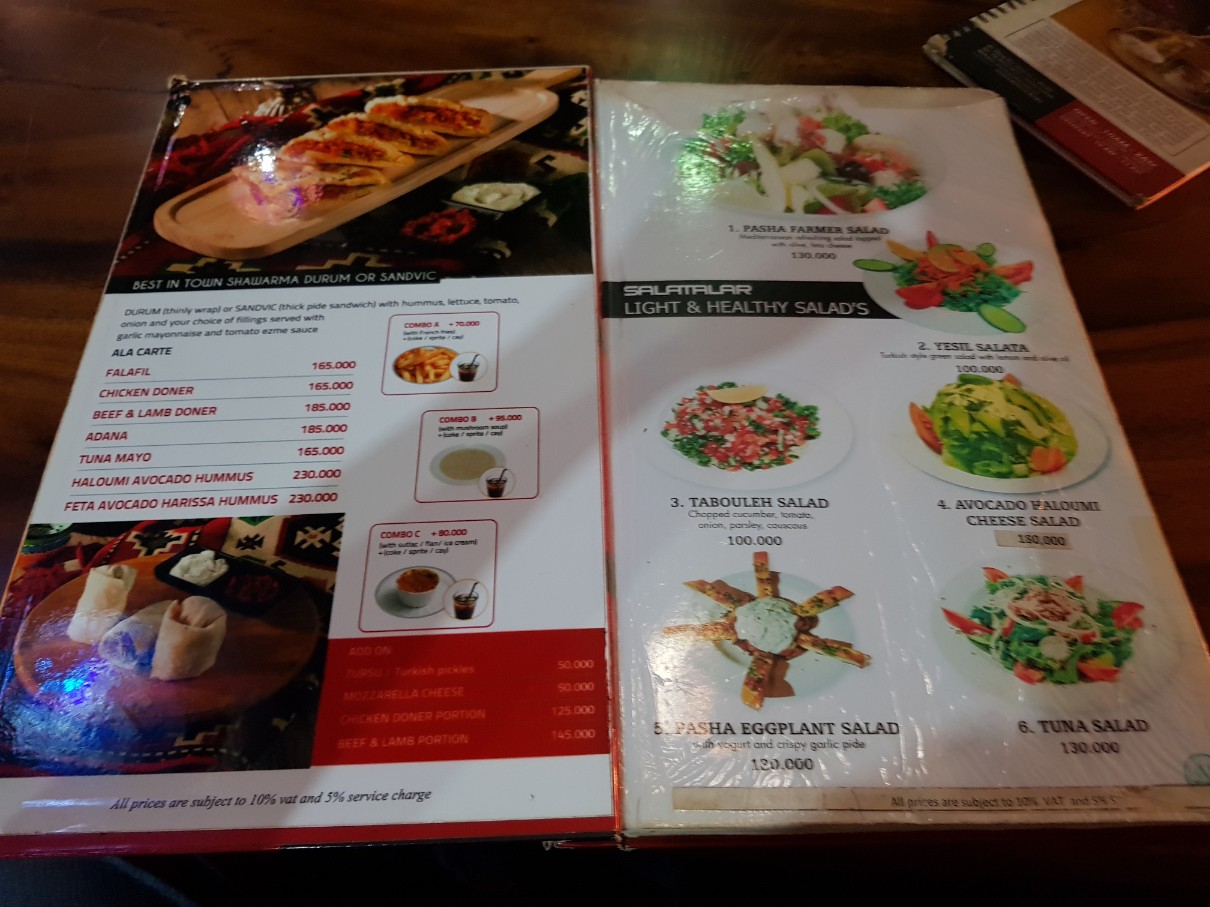호치민 1군 터키쉬 레스토랑 Pasha Restaurant 메뉴(1)