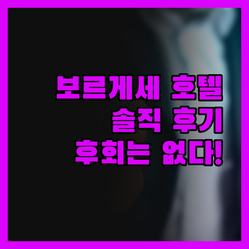 보르게세 팔레스 아트 호텔 진실 후기