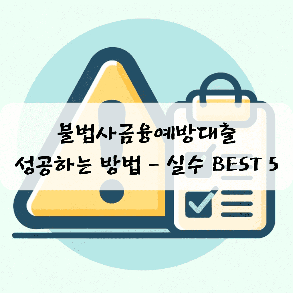 불법사금융예방대출 성공하는 방법 - 실수 BEST 5