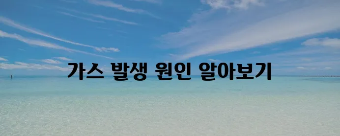 가스가 많이 차는 이유 11가지를 상세히 정리해드립니다!