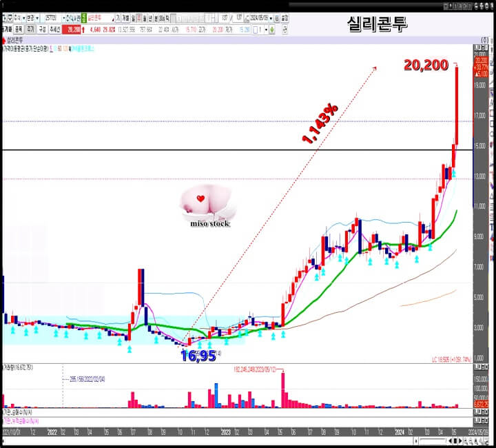 실리콘투-주-봉-차트