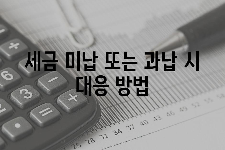 세금 미납 또는 과납 시 대응 방법