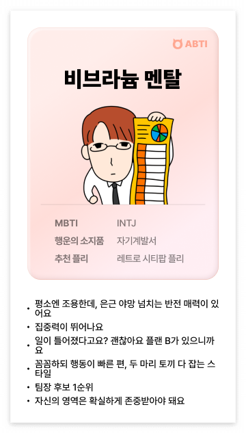 알바몬 MBTI, 알바몬 적성 검사