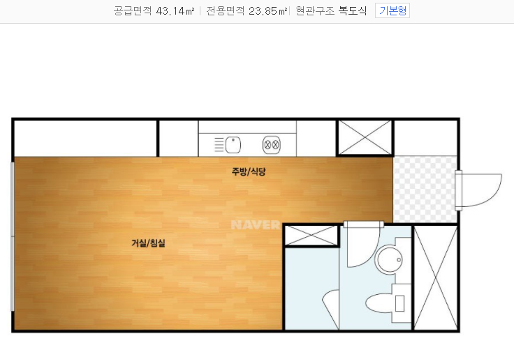 저렴한 가격에 임대 가능한 1억 8천 동탄역 롯데캐슬 오피스텔 원룸형 14