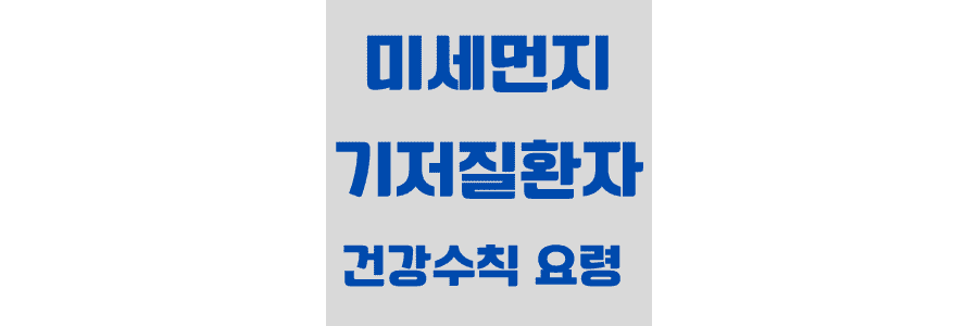 미세 먼지 기저질환자 건강 수칙 및 대처 요령