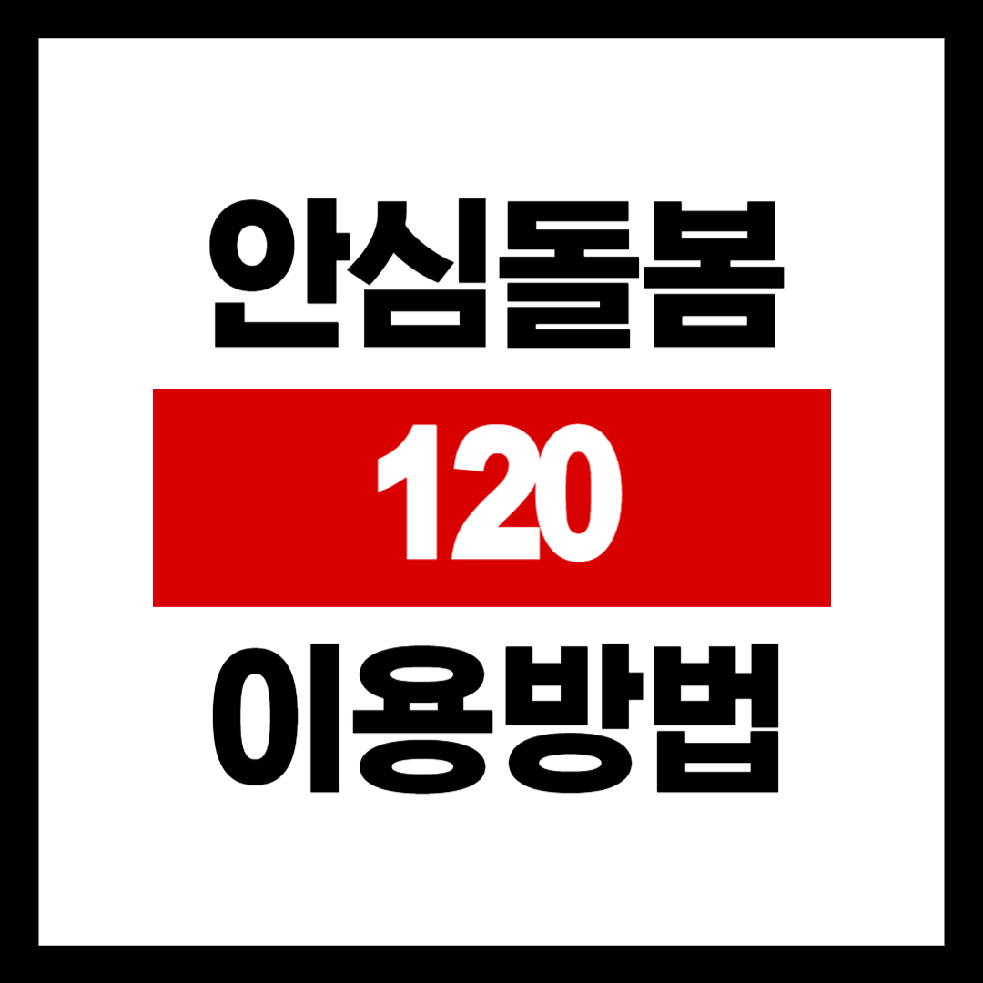 안심돌봄 120 이용 방법 및 지원대상