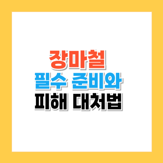 장마철 필수 준비와 피해 대처법