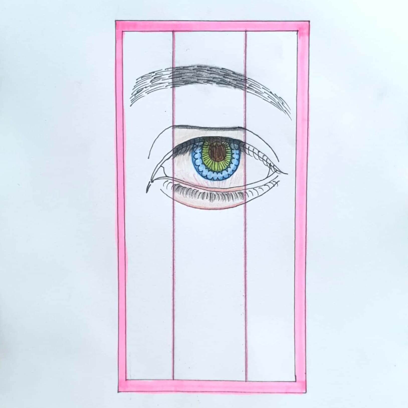  Between Square 사각형 사이로 / 일러스트 그림 드로잉 / 눈 그리기