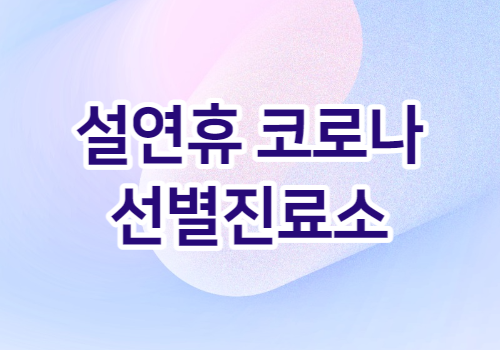 설연휴 코로나 선별진료소