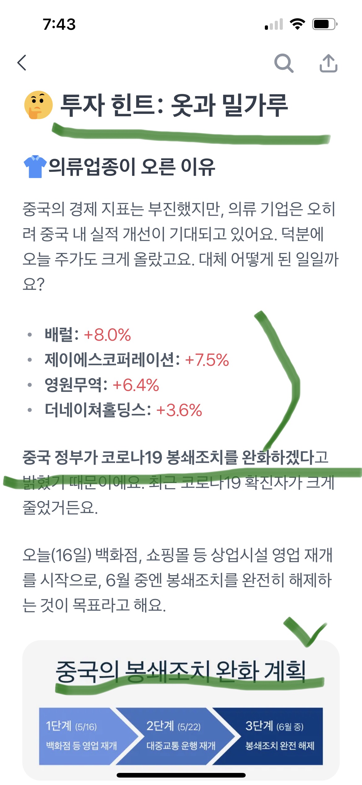 투자힌트 옷과 밀가루