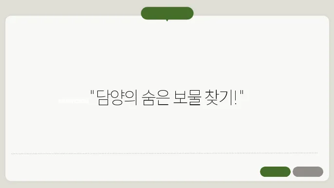 담양 가볼만한곳 베스트10