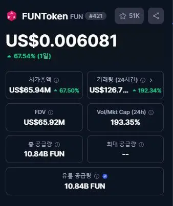 펀 토큰 기본 정보