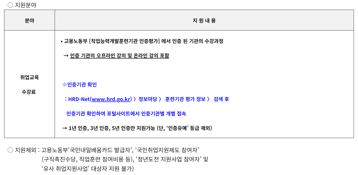 취업교육 청년지원사업