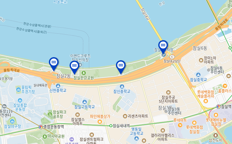 잠실 자연형 물놀이장 주차장 위치