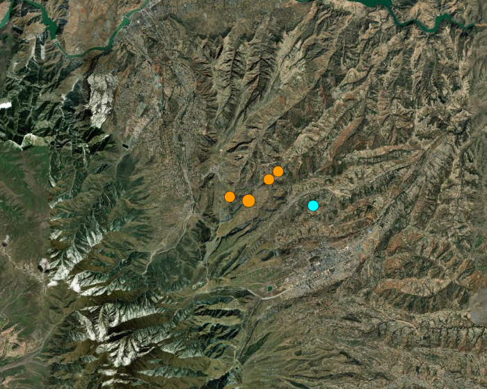 USGS-중국-북서부-간쑤성-지진진앙-위치확인-위성사진-본진-여진-확인