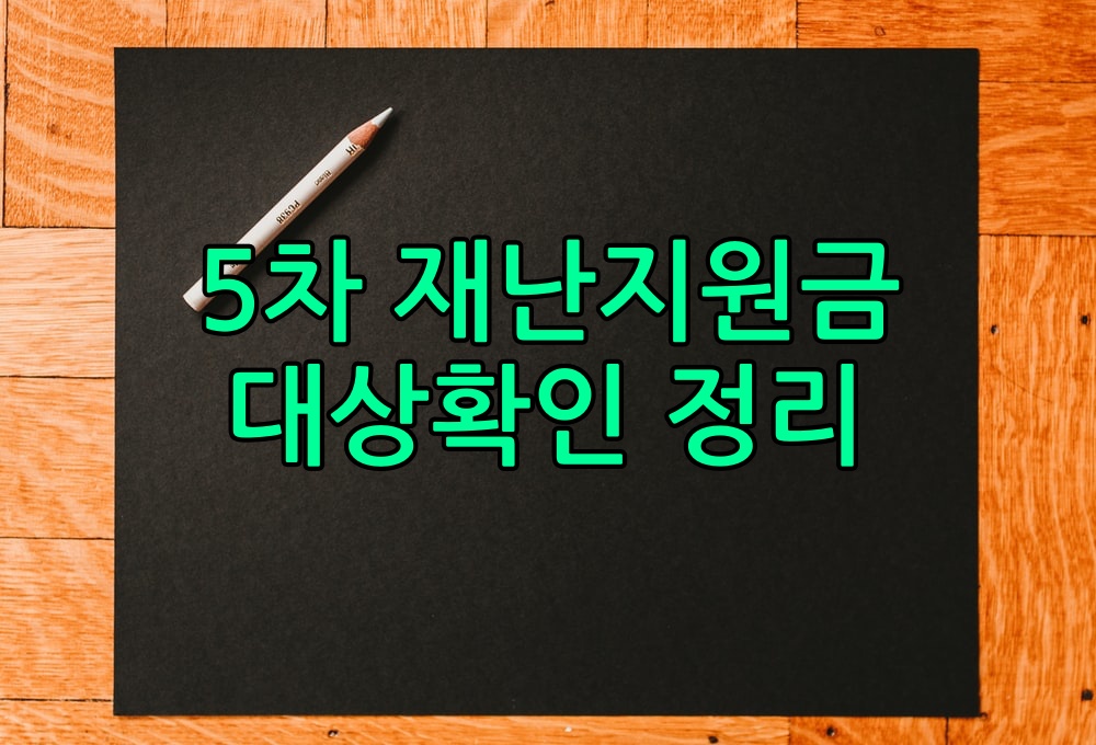  5차 재난지원금 대상 조회 금액 신청 시기