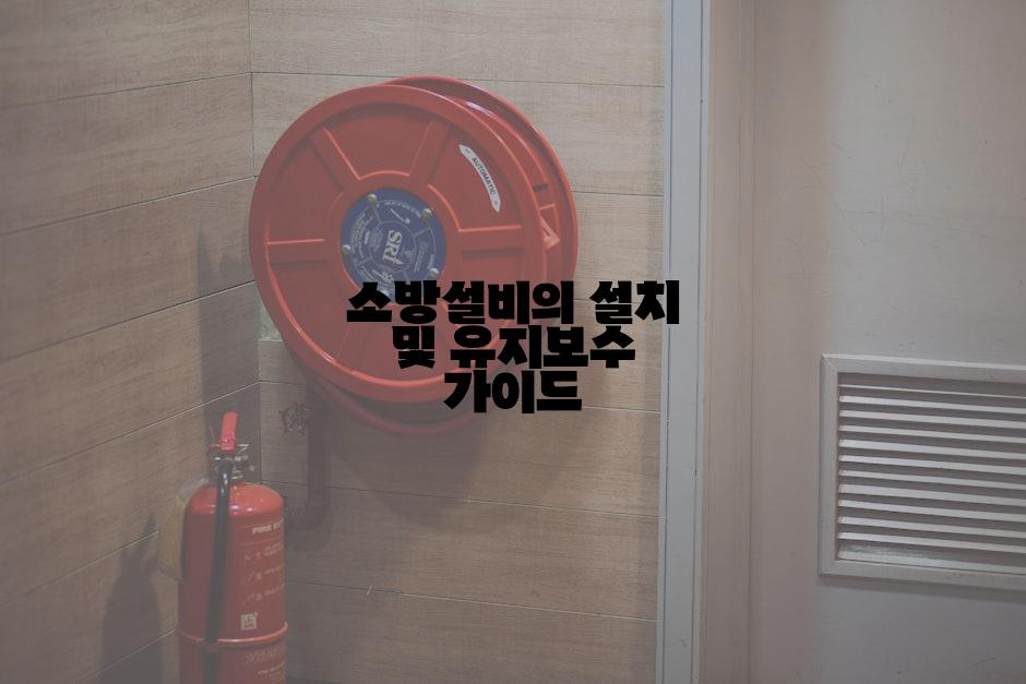 소방설비의 설치 및 유지보수 가이드