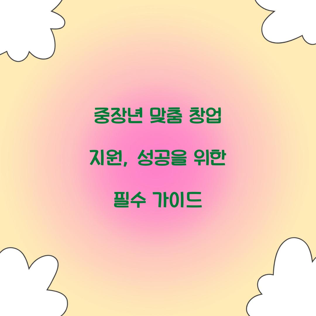 중장년 맞춤 창업 지원