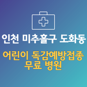 인천 미추홀구 도화동 어린이 독감예방접종 무료 병원 (인플루엔자 무료 접종 대상 날짜)