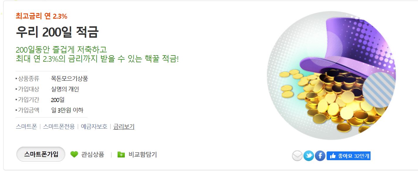  [저축 #6] 적금 이자 높은 은행 찾는다면? 200일 우리적금은 어때?