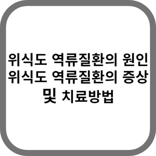 위식도 역류질환의 원인, 위식도 역류질환의 증상, 위식도 역류질환의 치료방법